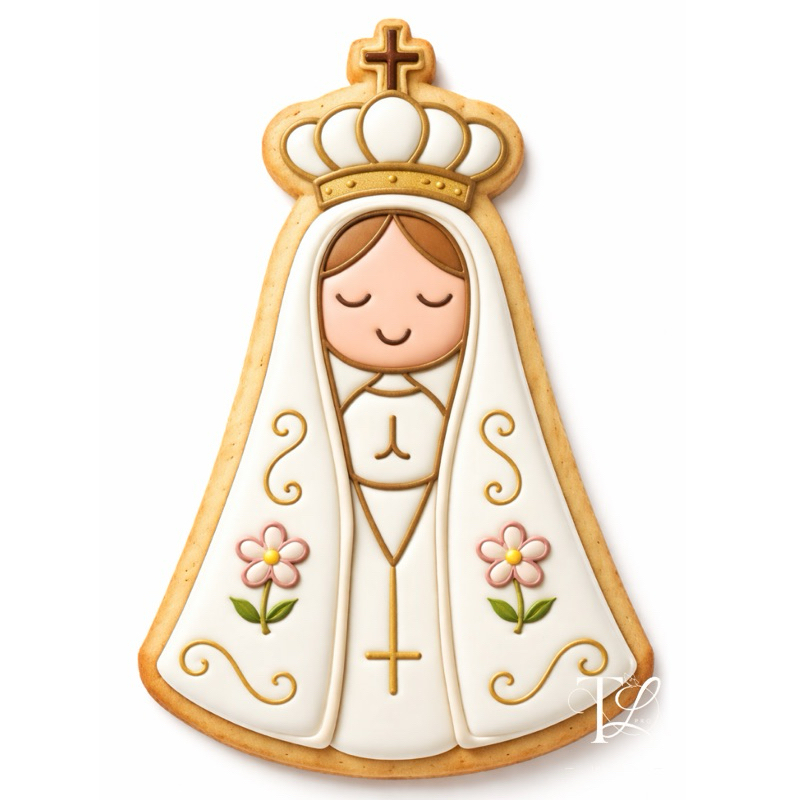 Cortador e Marcador de Biscoito Nossa Senhora Aparecida 8cm para Artigo de Confeitaria