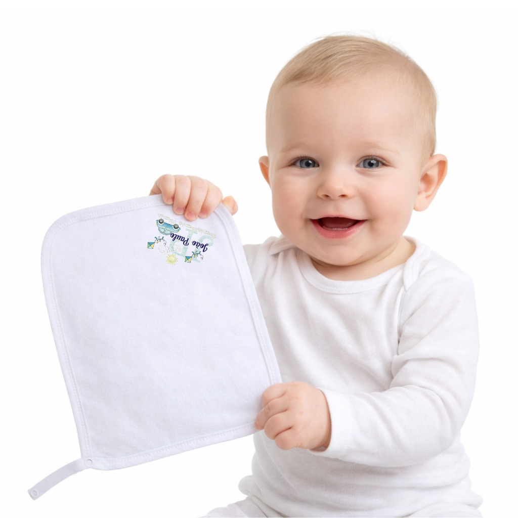 Toalhinha De Boca Pano De Boca Para Bebê Personalizada Com O Nome