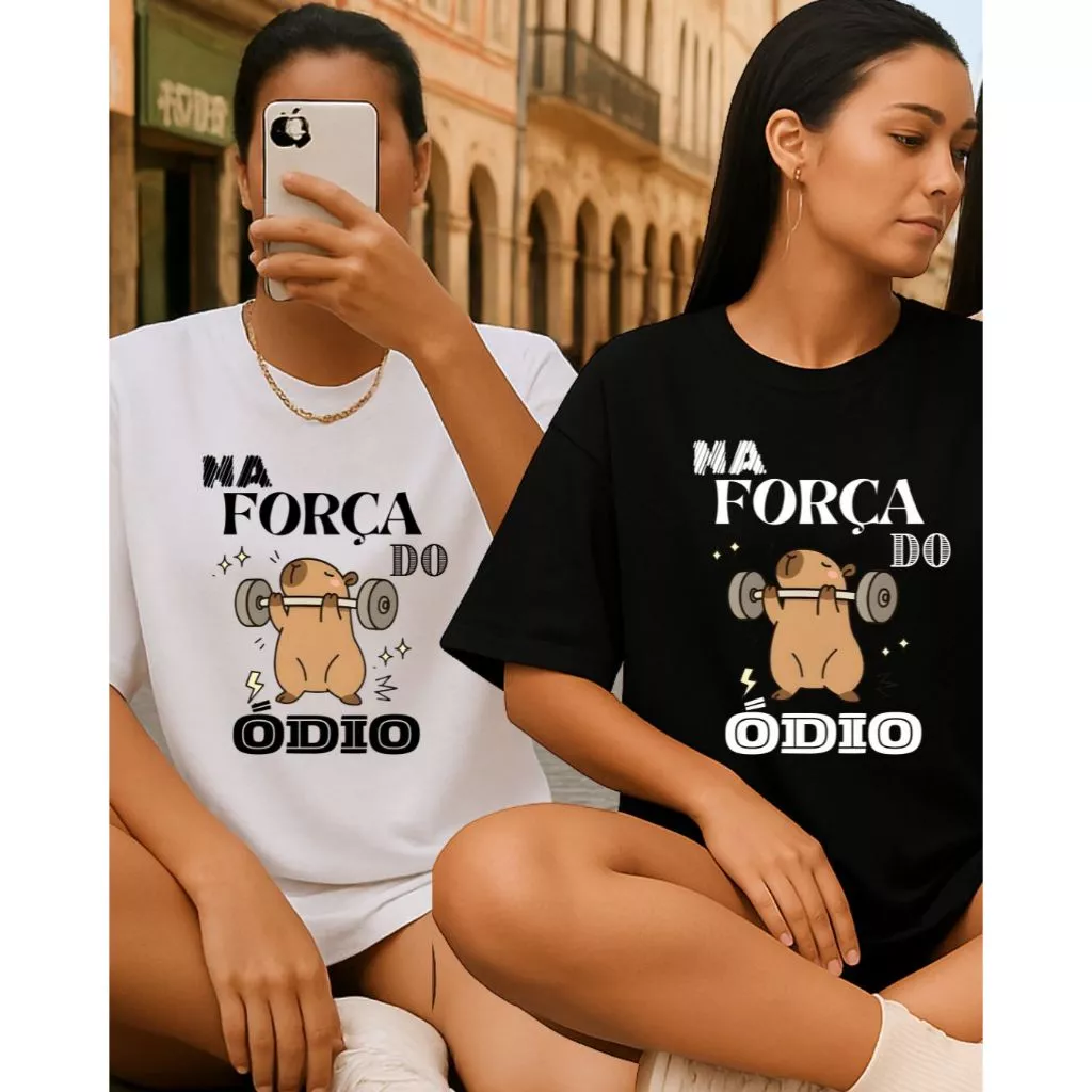 KIT 2 camisetas de academia NA FORÇA DO ÓDIO - Moda academia - camiseta feminina - treino - promoção