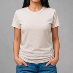 Camiseta Básica Feminina 100% Algodão Alta Qualidade Casual Dia Dia Verão Gola Redonda Moda Fashion