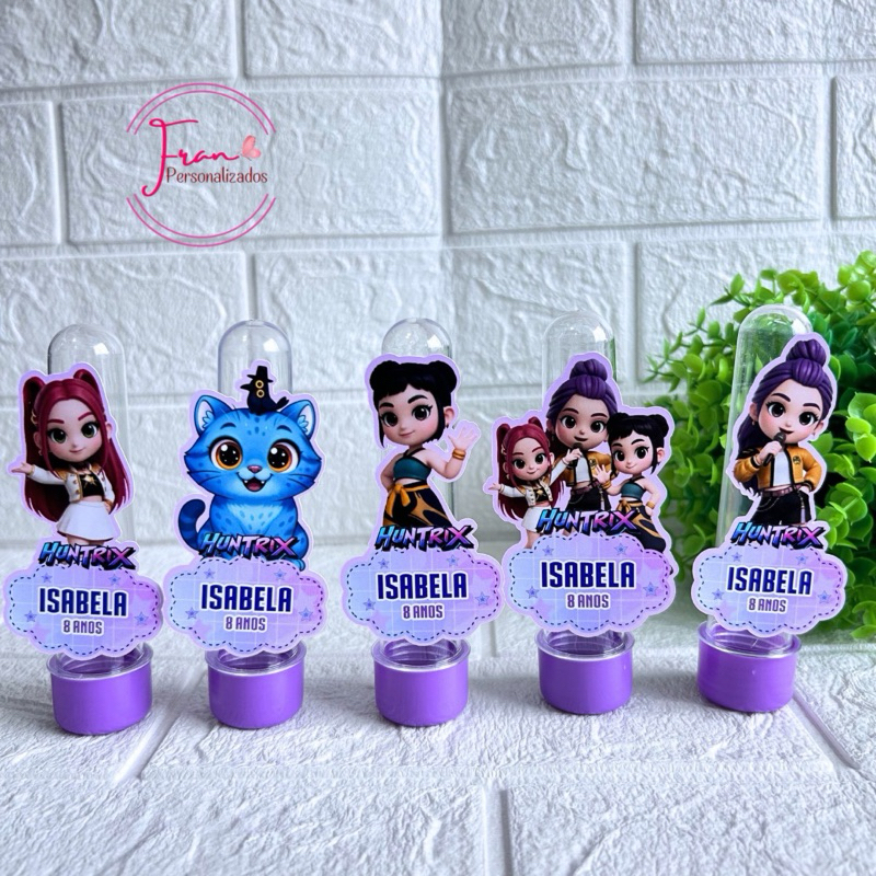 Tubetes 3d Guerreiras K-Pop- Huntrix - Lembrancinhas Personalizadas - aniversário - festa infantil