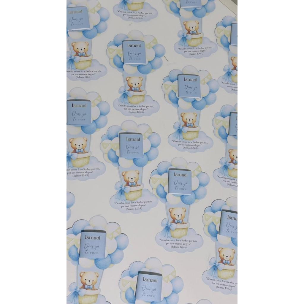 Lembrancinha Chá de Bebê - Chá de Fraldas - Ursinho Baloeiro Balão - Envio Rápido - KIT COM 12