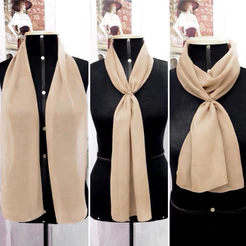 Echarpe bege claro- Padrão uniformes/congresso/coral/igrejas/empresas/moda casual/elegante
