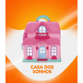 Casa de Boneca Infantil Maleta com Luz e Som Brinquedo Boneca Completa com Móveis Acessórios Portátil Casinha de Boneca