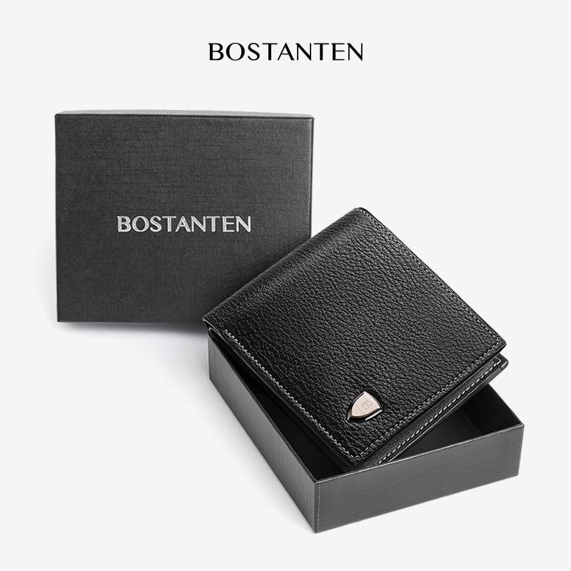 BOSTANTEN Carteira Pequena Masculina para Bolso Slim, Compacta e Discreta Dia a Dia com Minimalismo e Estilo
