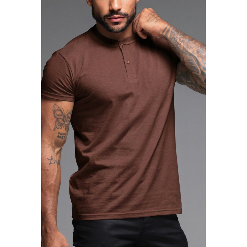Camiseta Masculina Hanley de Botões Casual Elegante