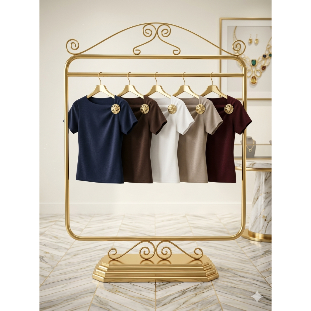 Blusa de manga com Detalhe no ombro Ribana de algodão