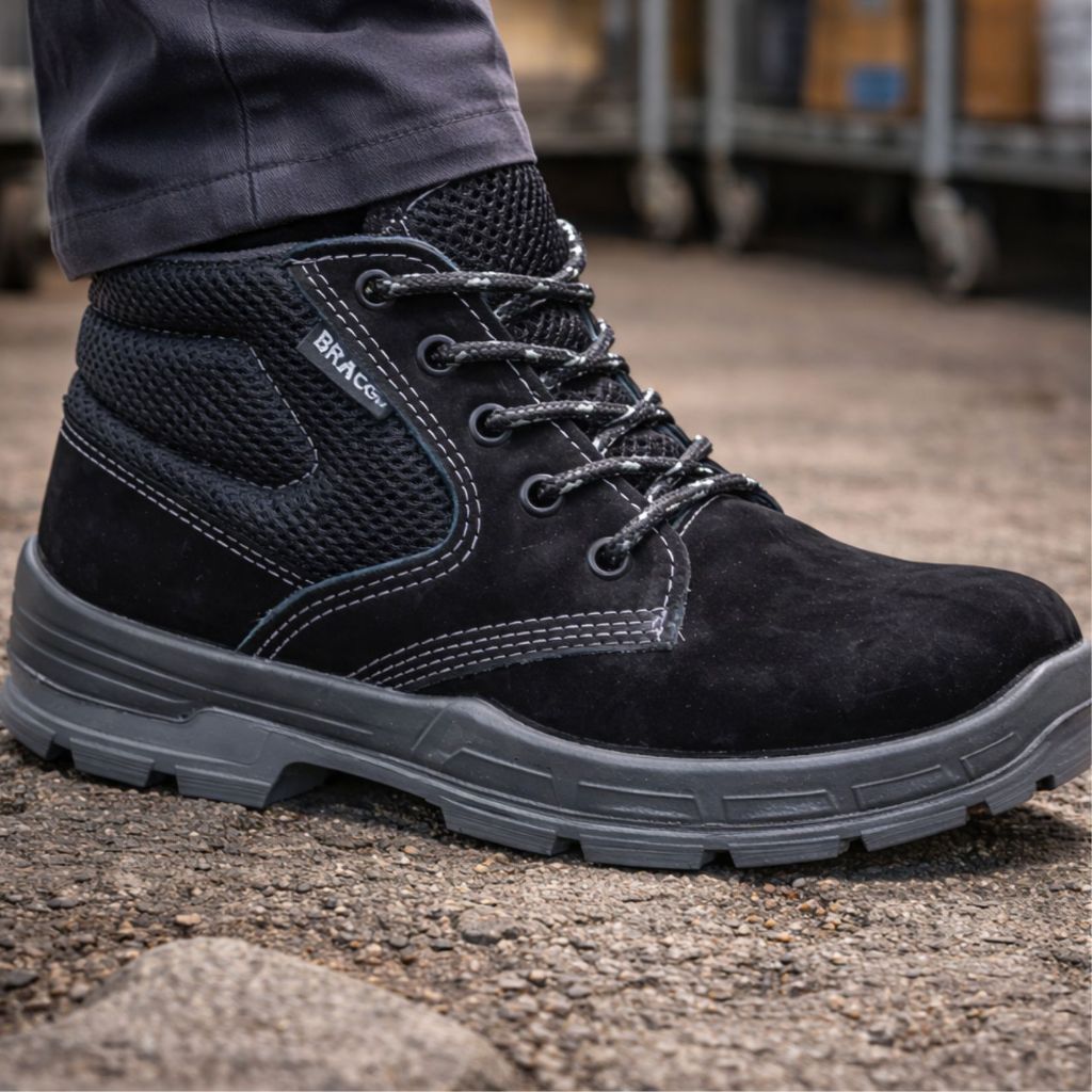 Bota Botina Bracol Nobuck Preta 4045baen4400ll Segurança Epi Proteção Sapato Trabalho