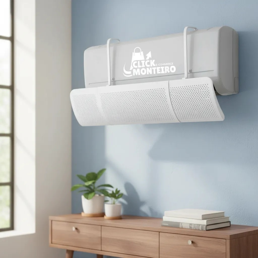 Defletor Ar Condicionado Universal Ajustável 56 A 96cm Barragem De Ar Barreira Direcionador De Vento Branco