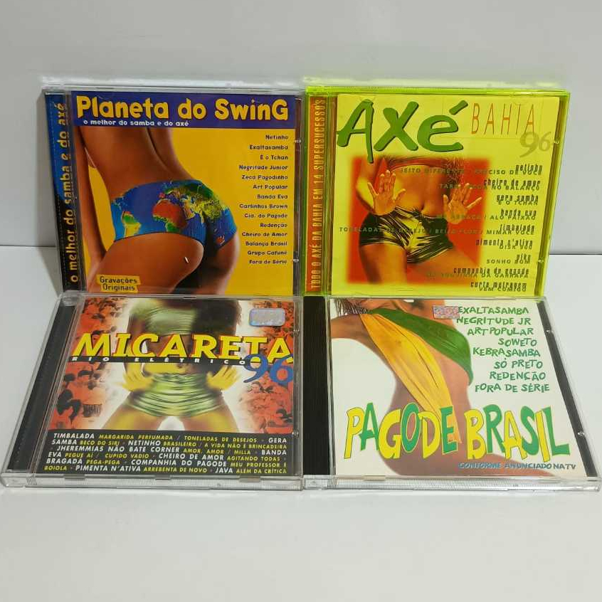 Cd Kit Axé Bahia 96 - Pagode Brasil - Micareta Rio Elétrico 96 - Planeta do Swing (4 CDs) Original