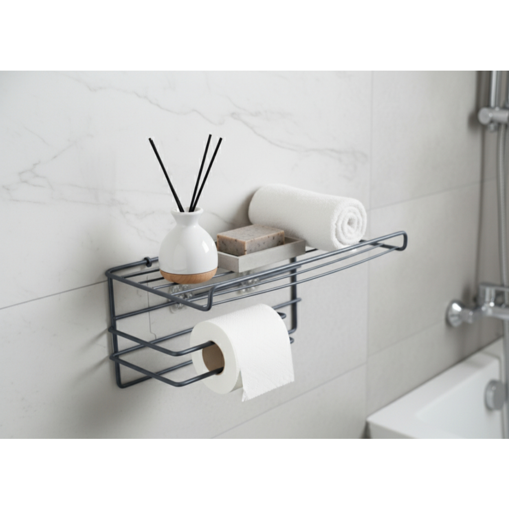 Suportes Prateleira Para Banheiro e Cozinha Multiuso Com Alto Adesivos