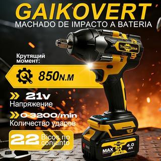 Chave de Impacto Elétrica Sem Fio 20V Parafusadeira Furadeira e Electric Wrench com 4.0AH Baterias, Motor Brushless