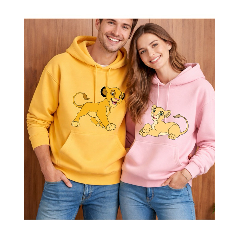 Moletom Com Capuz Simba Ou Nala Rei Leão Unissex - TAM 8 ao GG - Casual Divertido