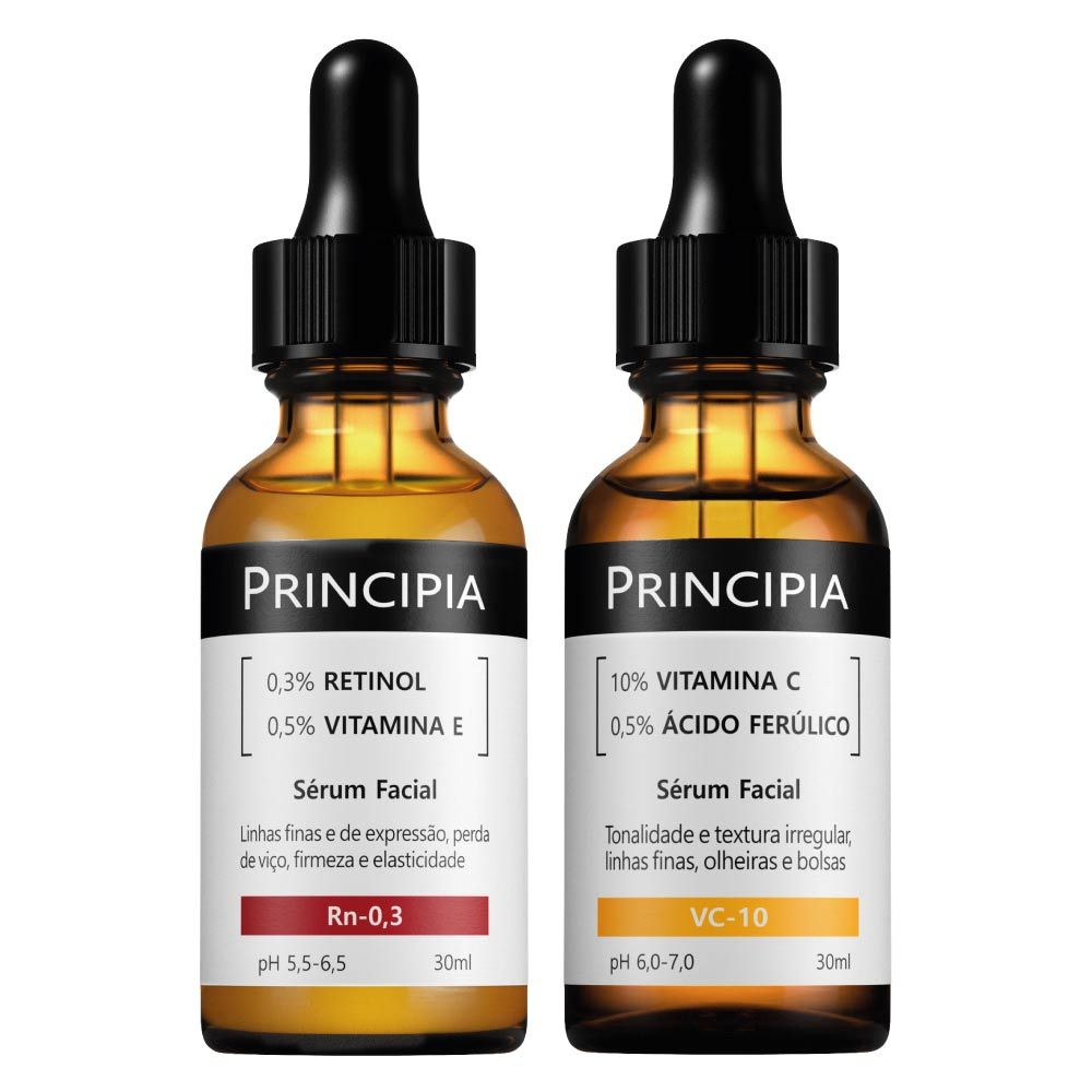 Principia Kit Antissinais Dia e Noite c/ Vitamina VC-10 + Sérum Retinol Rn-0,3
