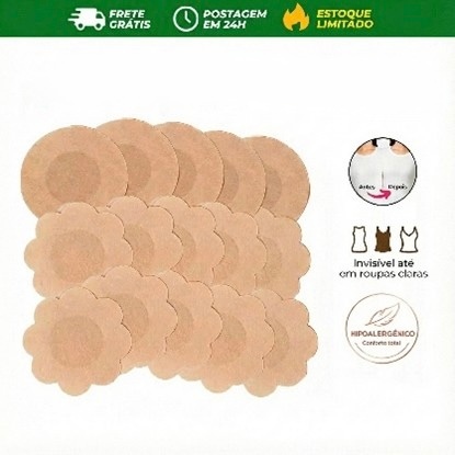 Tapa Seios Adesivo Invisível Hipoalergênico 7,5cm Protetor para Mamilo Envio 24h