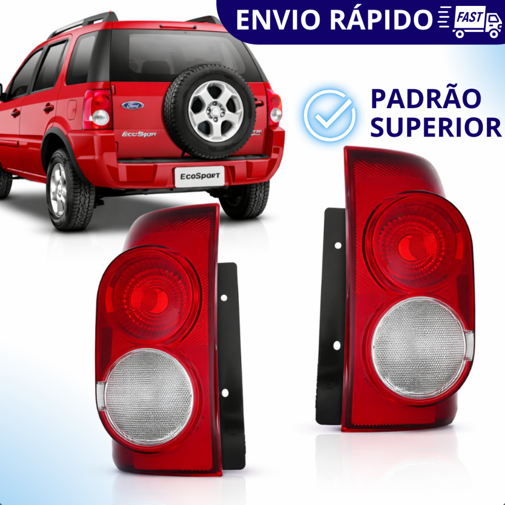 Lanterna Traseira Ecosport 2008 2009 2010 2011 2012 Cristal Direito ou Esquerdo