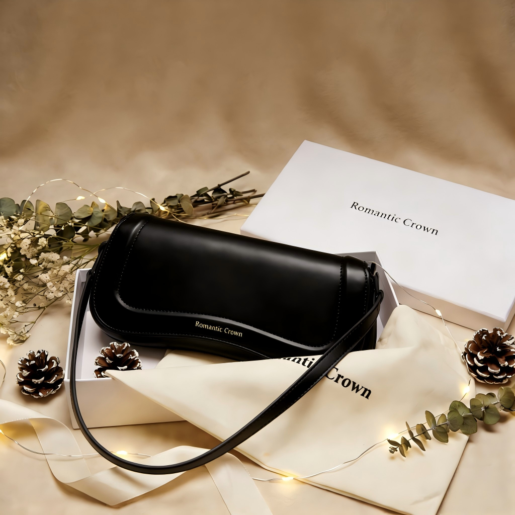 Bolsa Feminina Elegante de Couro Sintético Preto com Alça Ajustável — foto 7