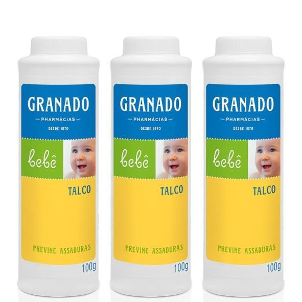 Kit 3 Talco Bebê Granado Infantil 100g Original Previne Assaduras