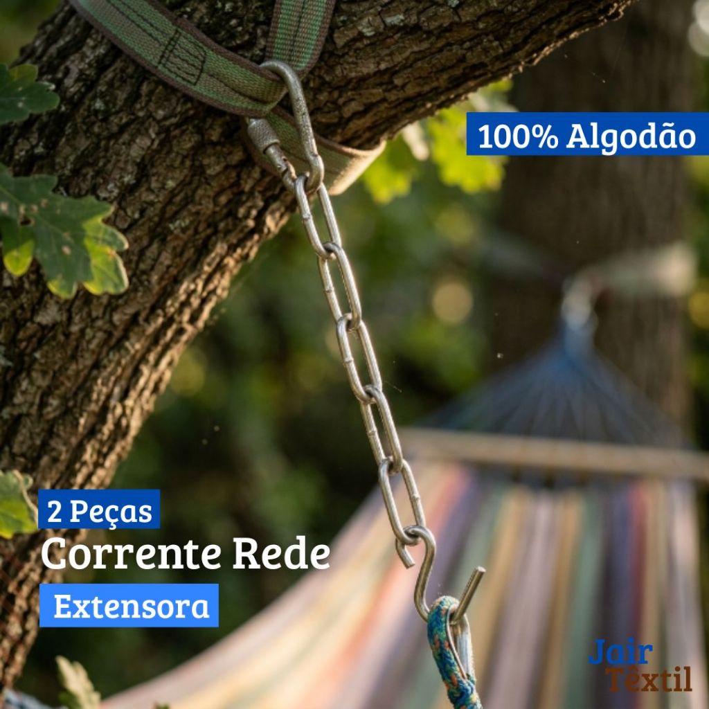 Par De Corrente Extensora Para Rede De Dormir Aço Cromado 40cm