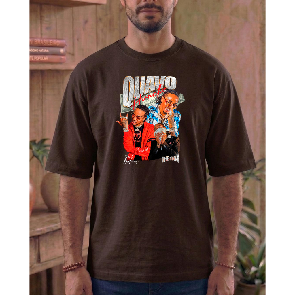 Camiseta Personalizada Oversized Streetwear Estampada Quavo Huncho