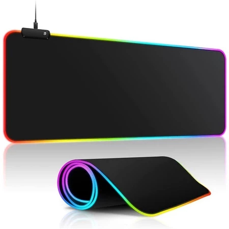 Mouse Pad Gamer Grande Mousepad Speed Borda Led 7 Cores Rgb Impermeável - 300mm X 800mm - DELTA-P8030