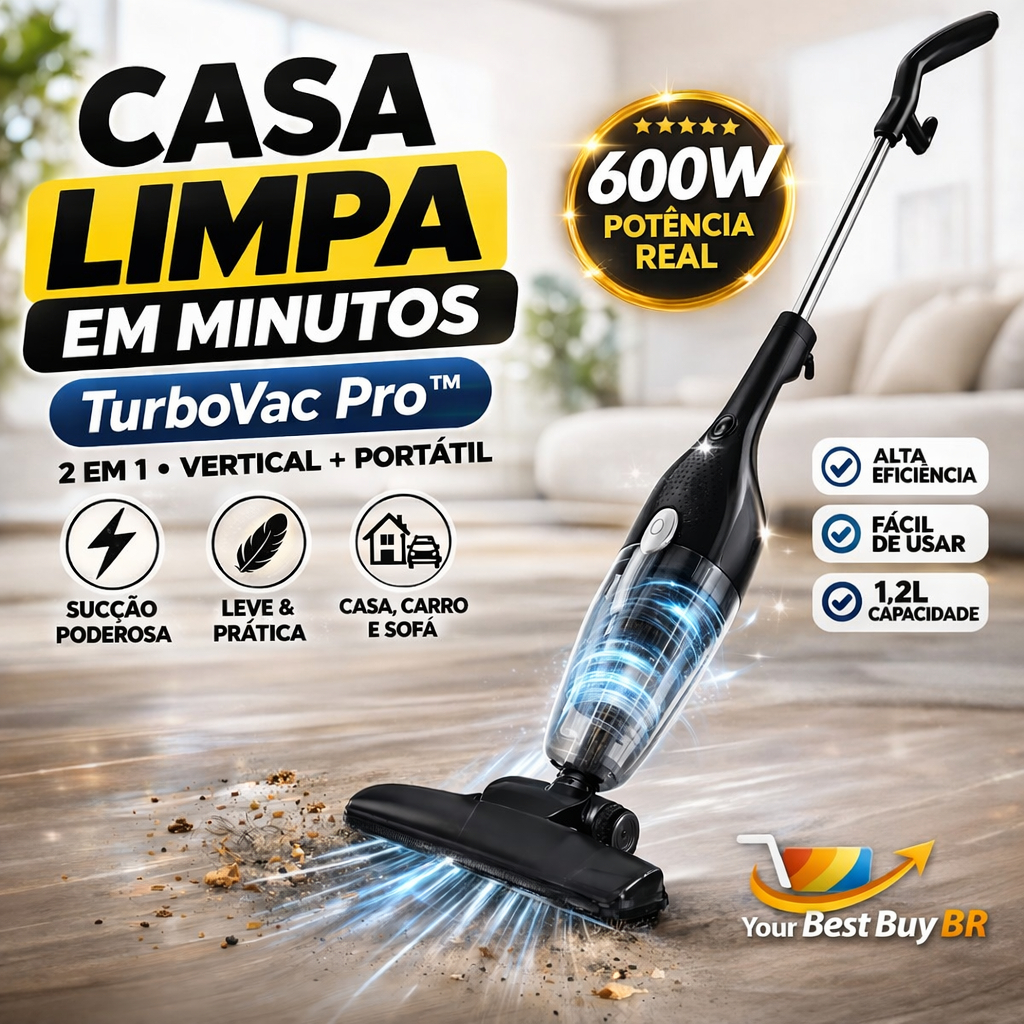 Aspirador de Pó 2 em 1 600W Portátil Com Fio Vertical Forte Sucção Limpeza Casa Carro Sofá 110V/220V