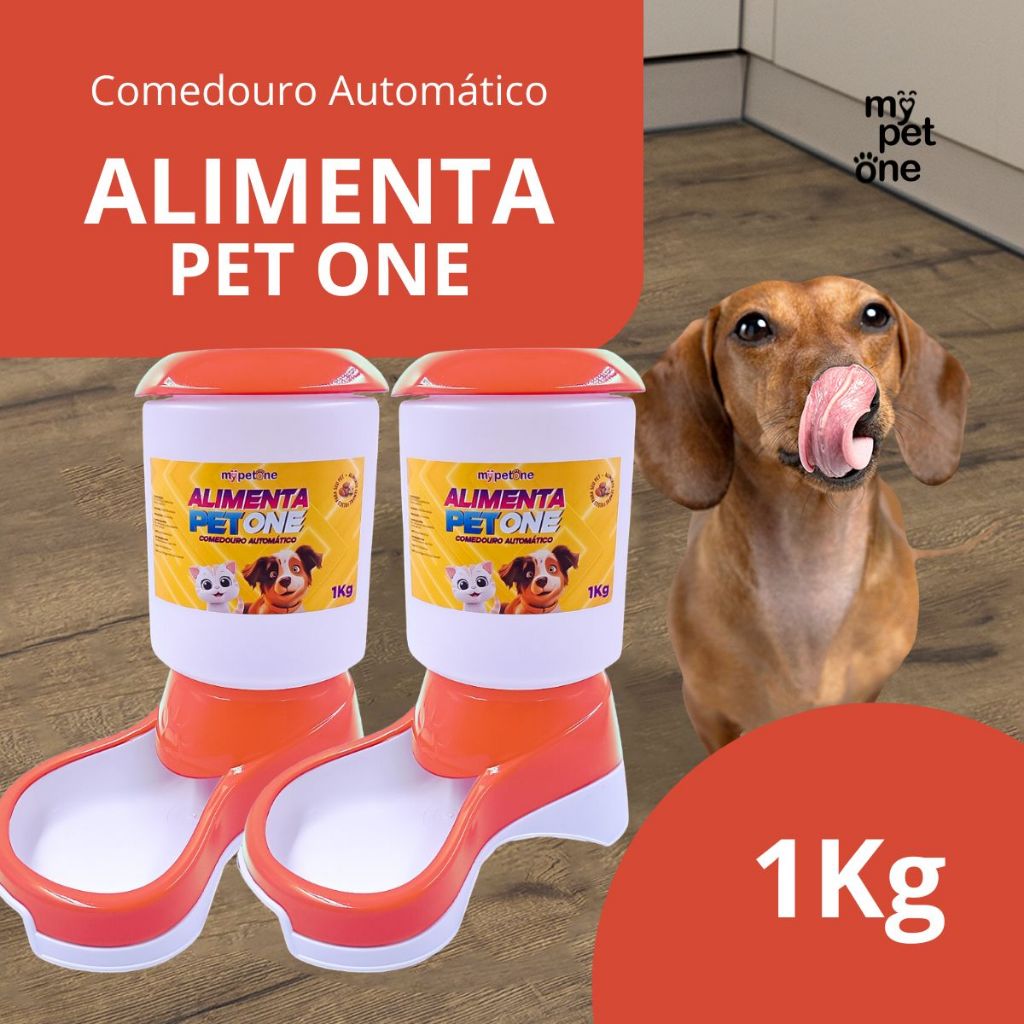 Kit 2 Comedouro Automático Truqys Pets Coral com Galão - 1Kg
