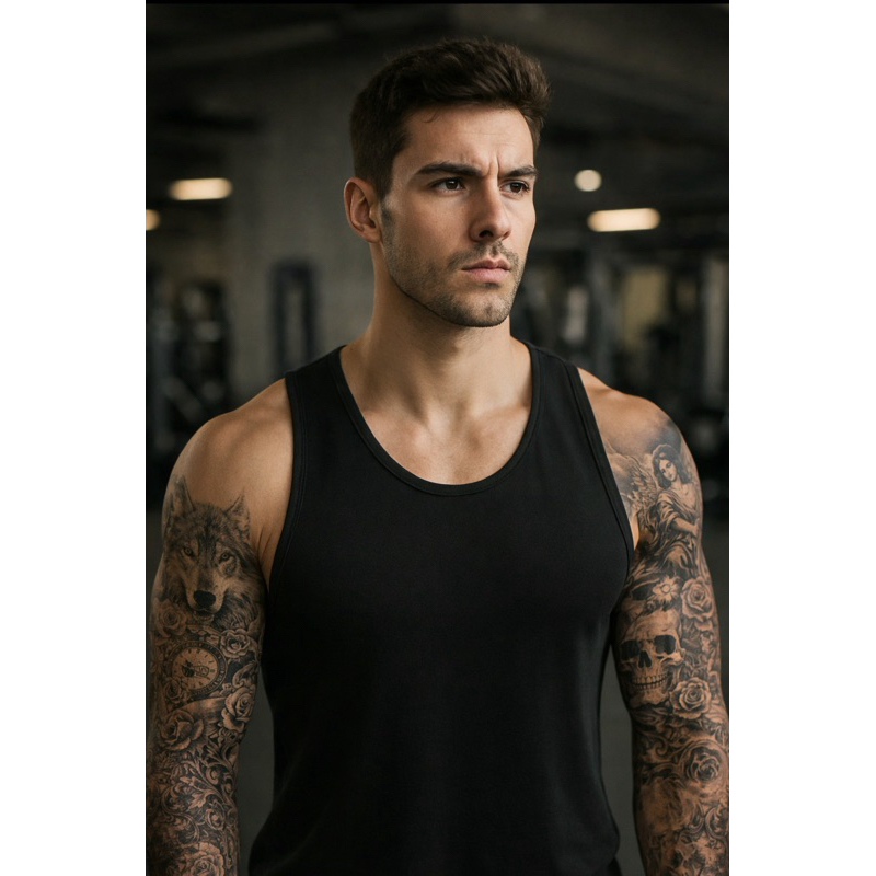 Camiseta Regata Oversized Lisa Sem Estampa Masculina Academia Estilo Americana Machão