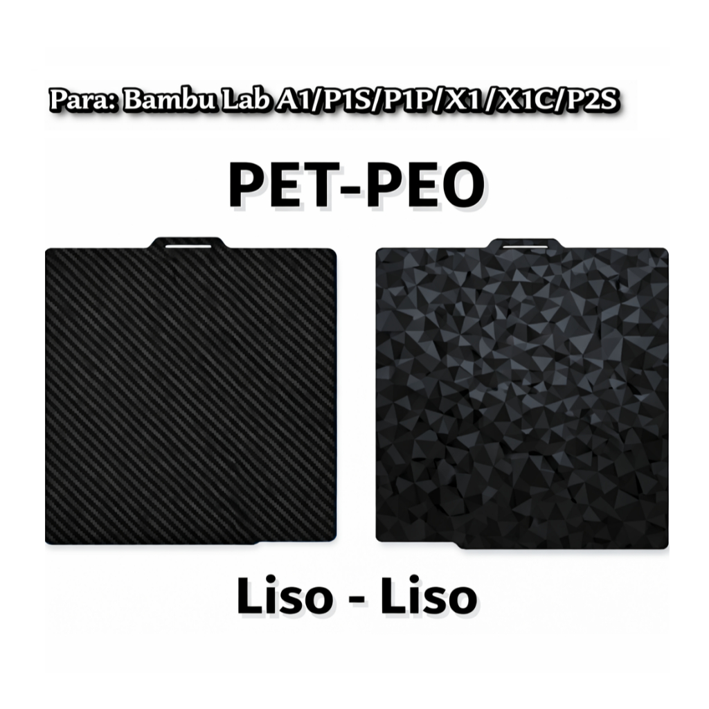 Placa de Impressão para Impressora 3D Bambu Lab A1/P1S 256x256mm - Vários Modelos