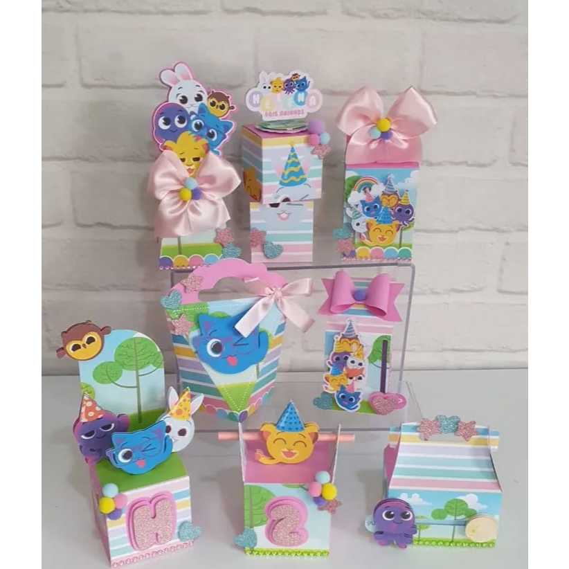 Caixinhas personalizadas / Lembrancinhas de aniversário Bolofofo menina rosa - Personalizados