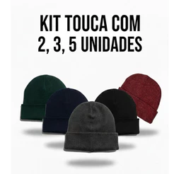 Kit Touca de Lã Gorro Forrada Grossa Feminino Masculino Frio Inverno Várias Cores Tricot 1 a 5 und