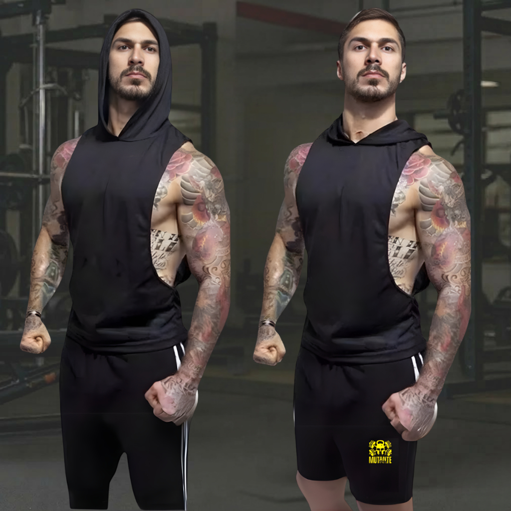 Regata Camiseta Blusa Super Cavada Masculina Sem Estampa Blusa Com Toca Academia