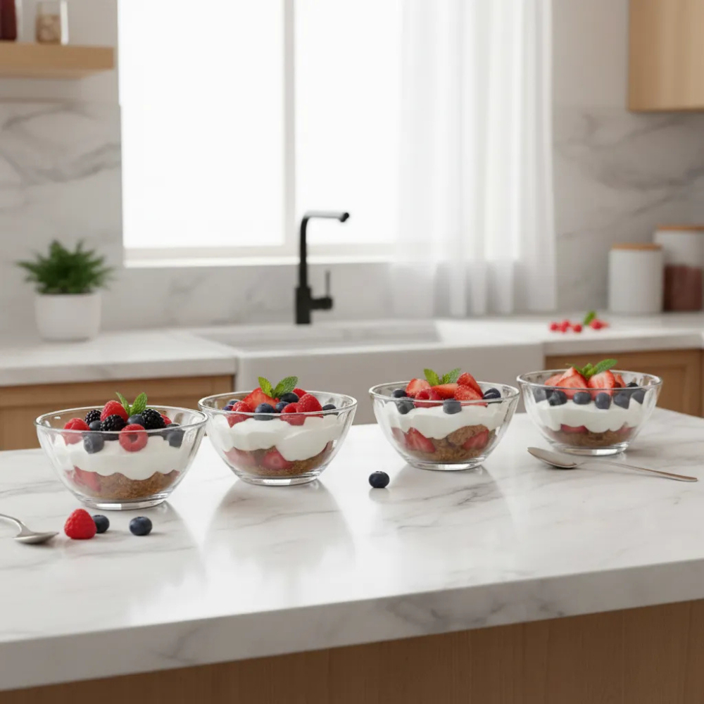 Conjunto 6 ou 12 Bowl De Vidro Transparente Carmine Potes Sobremesa Petiscos Tigelas Resistente em Oferta na Shopee