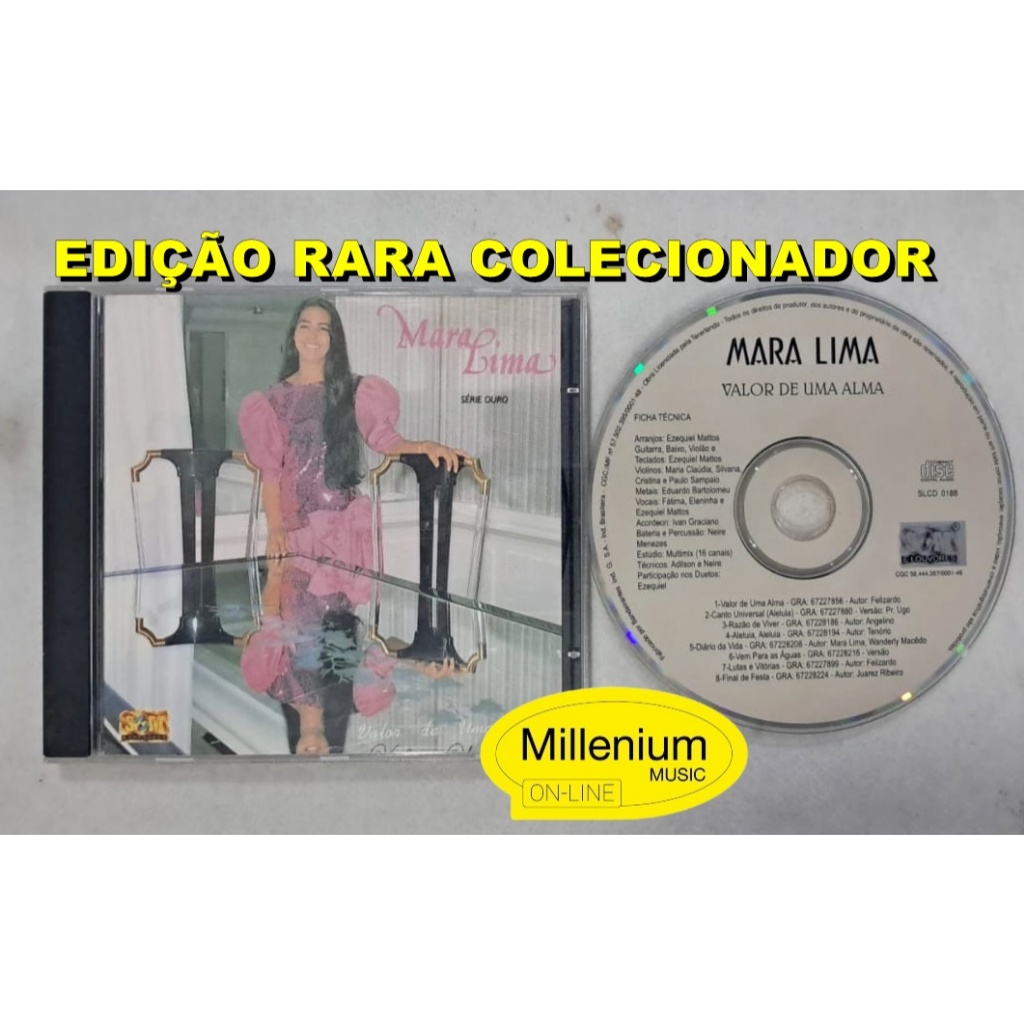 CD Mara Lima  Valor De Uma Alma 1989 Raro Original Gravadora Colecionador Ótimo Estado