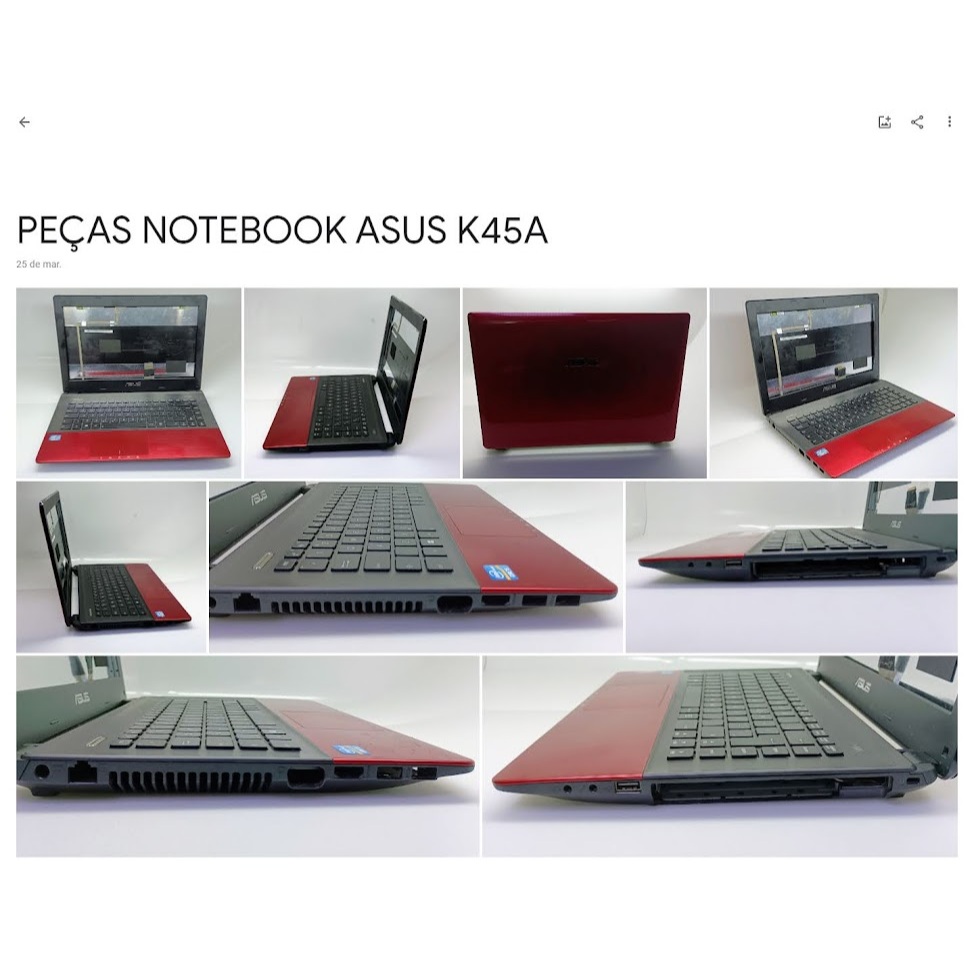 PEÇAS E PARTES  NOTEBOOK ASUS K45A  AR5B225