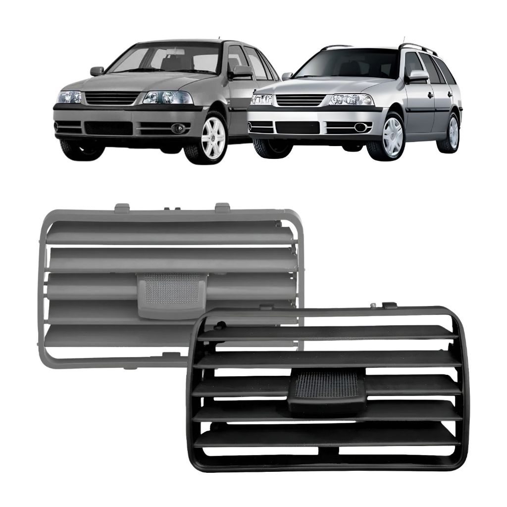 Tela Difusor Ar Central Gol/Saveiro/Parati G3 Cinza Flanel/Preto