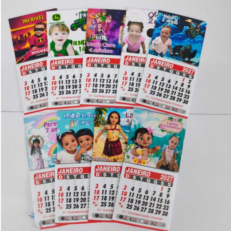 Mini Calendário Personalizado 2027 - ima de geladeira em Oferta na Shopee