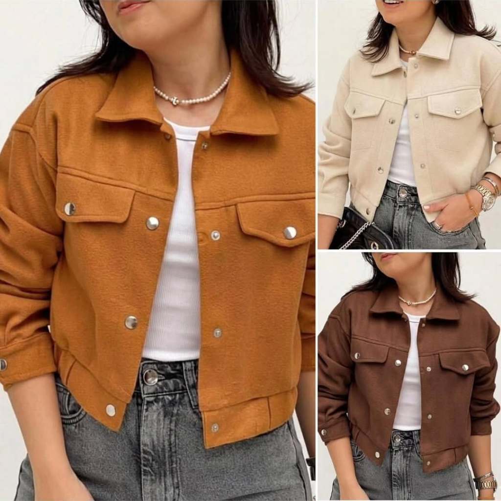 Jaqueta Feminina Lã Batida Premium Slim