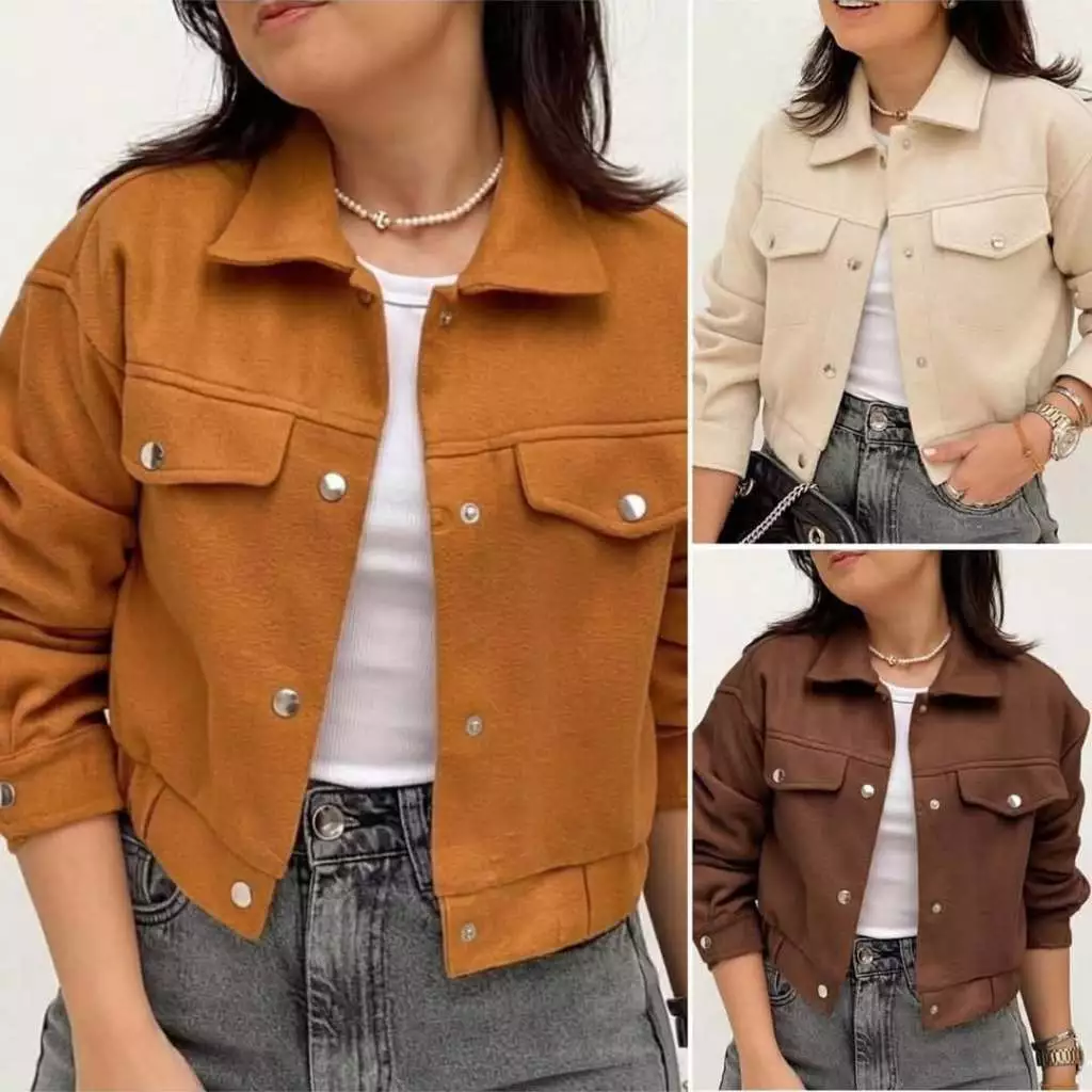 Jaqueta Feminina Casaco para Inverno Lã Batida Abrigo agasalho blazer frio Moda Premium Slim — imagem 1