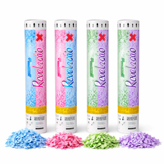 Kit Lança Confete Baby Chá revelação Bebê Menina Menino Verde Lilás Azul Rosa em Oferta na Shopee