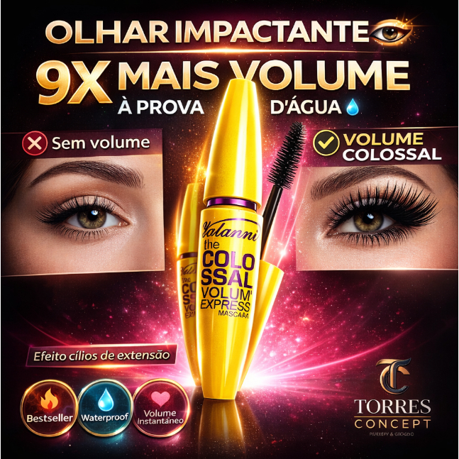 Rímel Yalanni Colossal Volum Express Máscara de Cílios Prova D'água Volume Intenso Atacado Make Top