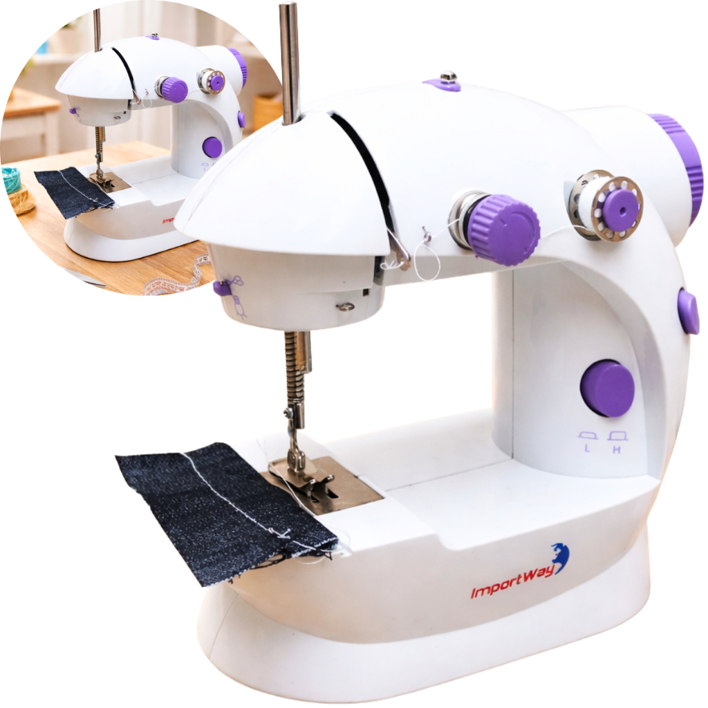 Mini Maquina Costura Portátil Elétrica Pilha + Pedal Bivolt 110v/220v Importway