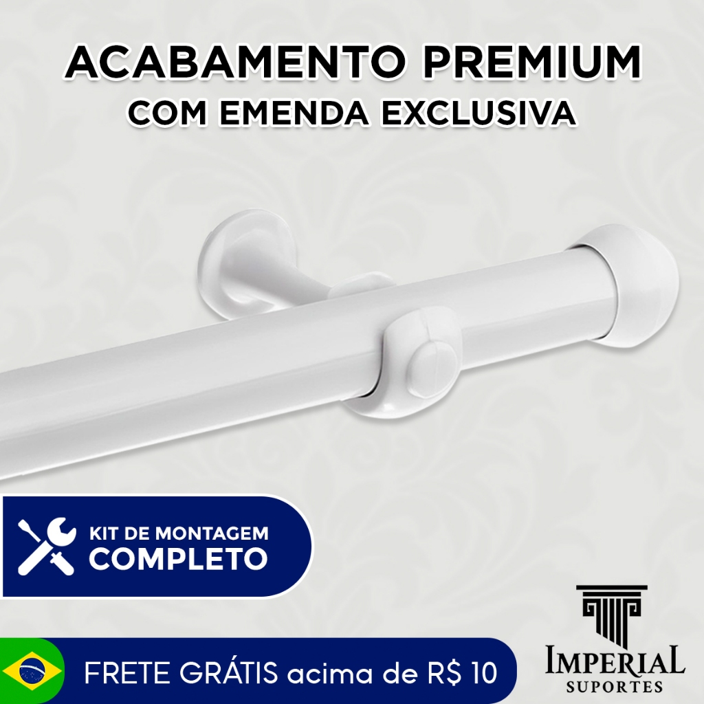 Varão P/ Cortinas 2,50 Metros 28mm (Grosso) - Várias Cores