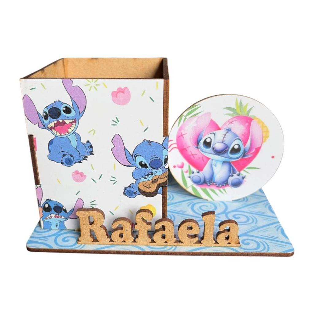 Centro De Mesa Lilo Stitch Cachepo Com Nome 10 Unidades