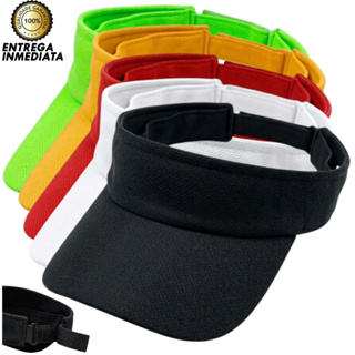 Kit 2 Viseiras Lisa Dry Fit Corrida Praia Caminhada Proteção UV Ajustável Boné Esporte Masculina e Feminino... em Oferta na Shopee