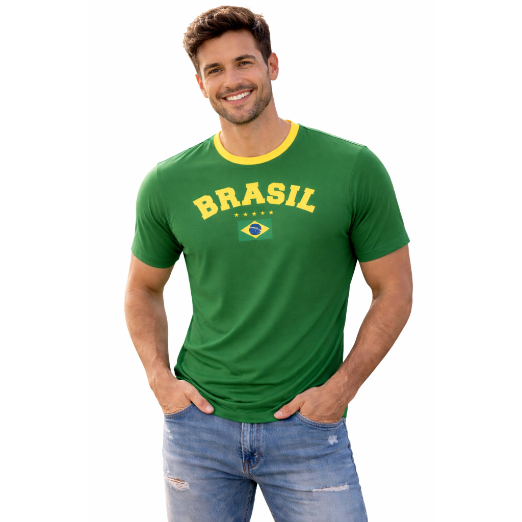 Camiseta Masculina Brasil,   Seleção Brasileira , Copa,  malha romantic  macio e confortavel.