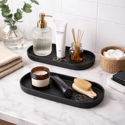 Kit 2 Bandejas Decorativa Organizadora Banheiro Dual Decoração Elegante Casa Nova