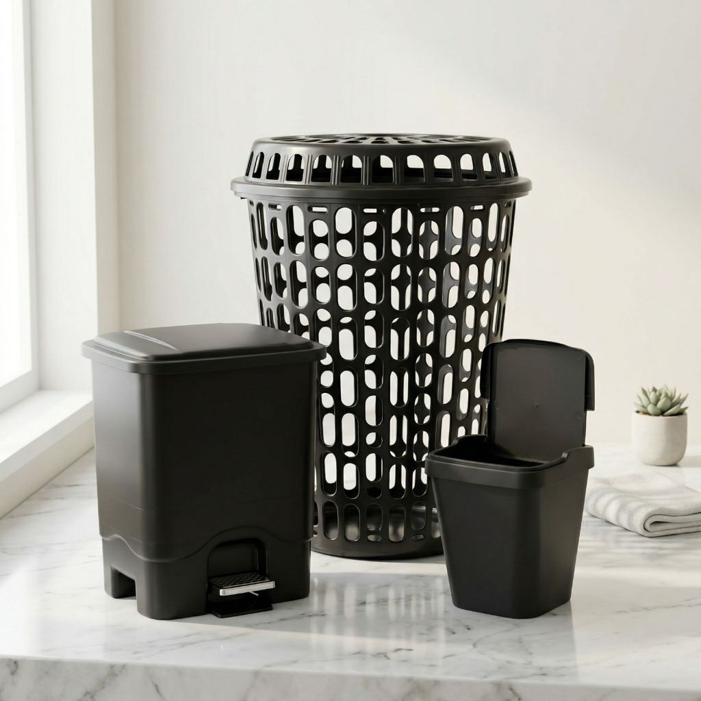 Conjunto Conforto com 3 peças: Cesto 60 + Lixeira 13l + Lixeira 05l