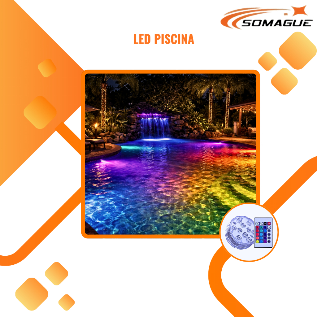 Luminarias LED  Para Piscina 16 cores diferentes Impermeavel  PRONTA ENTREGA