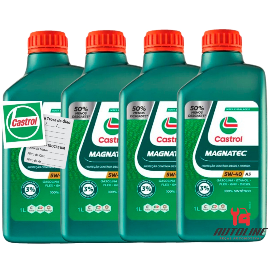 Kit 4 Litros Óleo Castrol Magnatec 5w40 Sintético 502 00 / 505 00